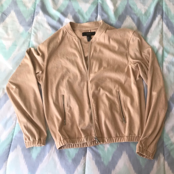 Never Worn: Forever 21 Suede Bomber Jacket - Picture 1 of 2